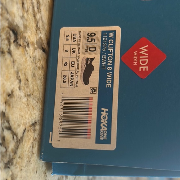 Hoka Clifton 8 black/white Running Shoes 9.5 - Picture 2 of 7